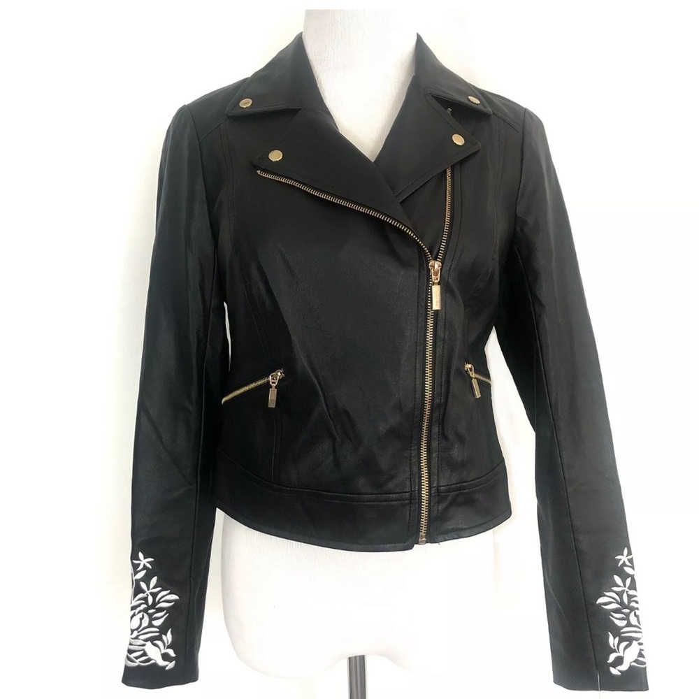 Thalia Sodi Embroidered Leather Jacket